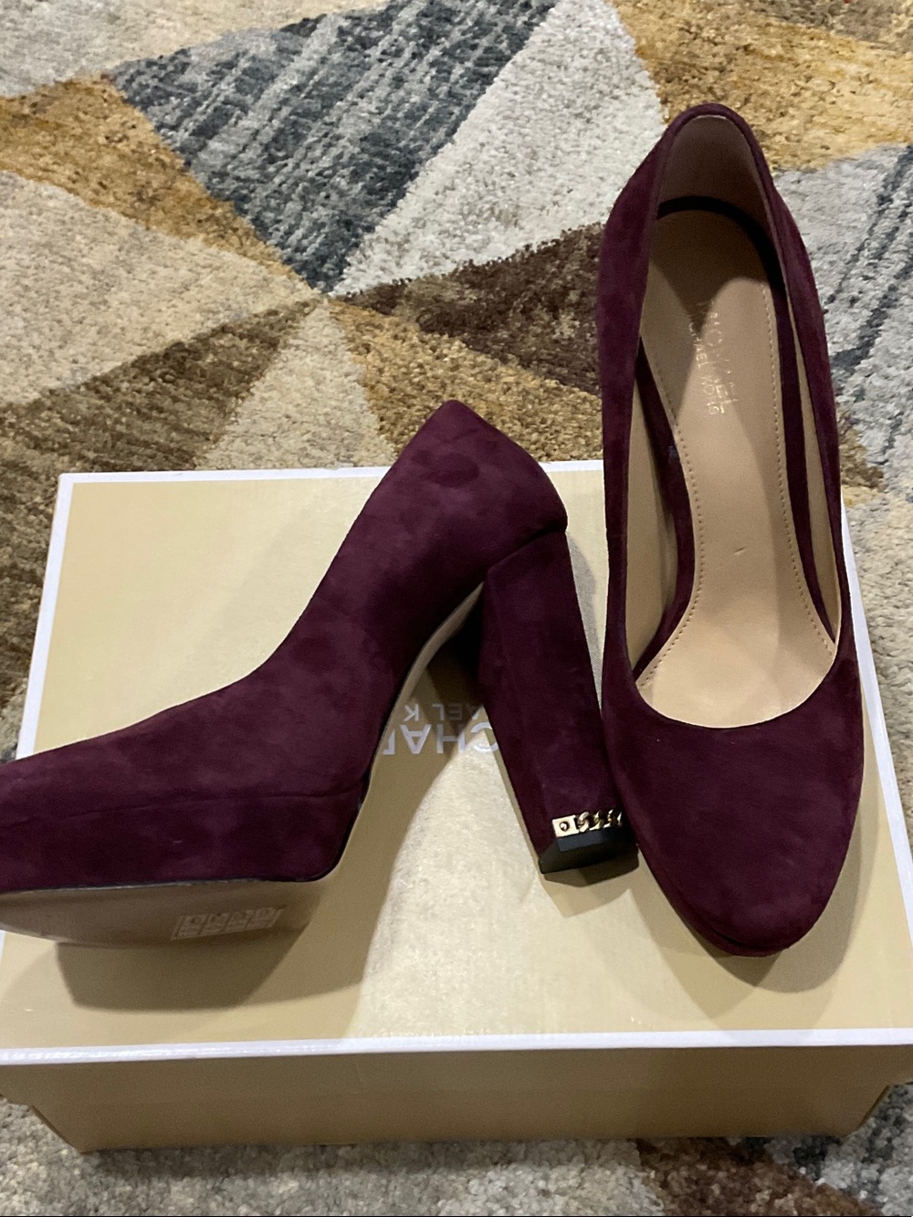 Michael Kors Women's plum  Suede Platform Pump